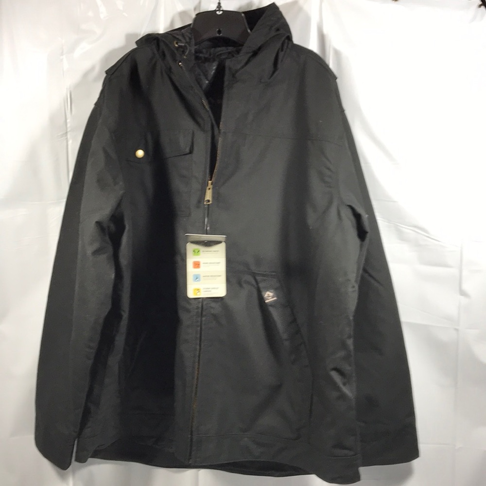 Men’s  Black hooded 2XL Rain jacket